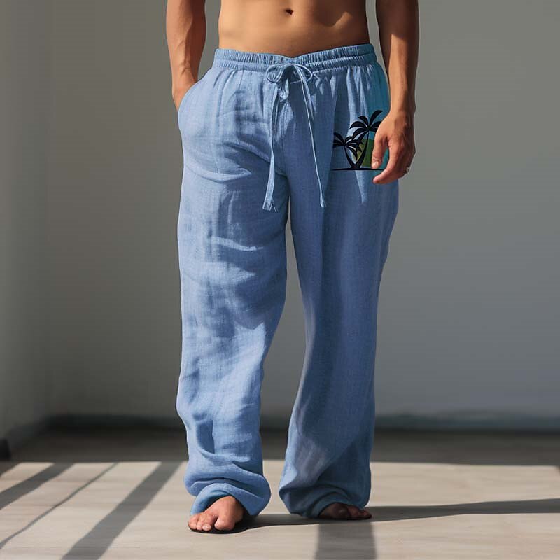 Coconut Tree Hawaiian Cotton Pants
