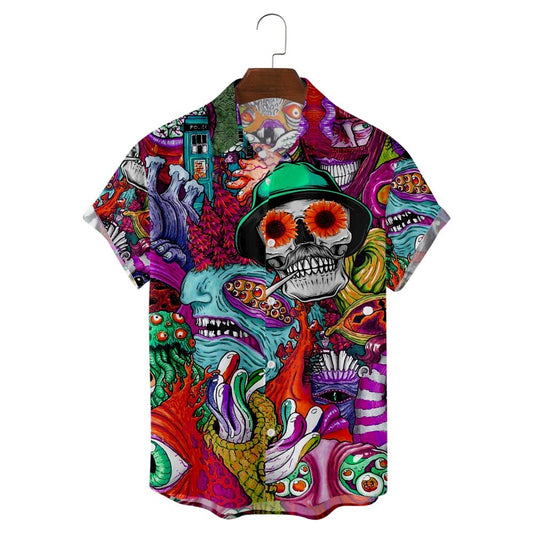 Aloha Graphic Skeleton Shirt