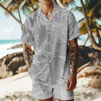 Tree/Leaf Hawaiian Casual Vacation Shirt Set