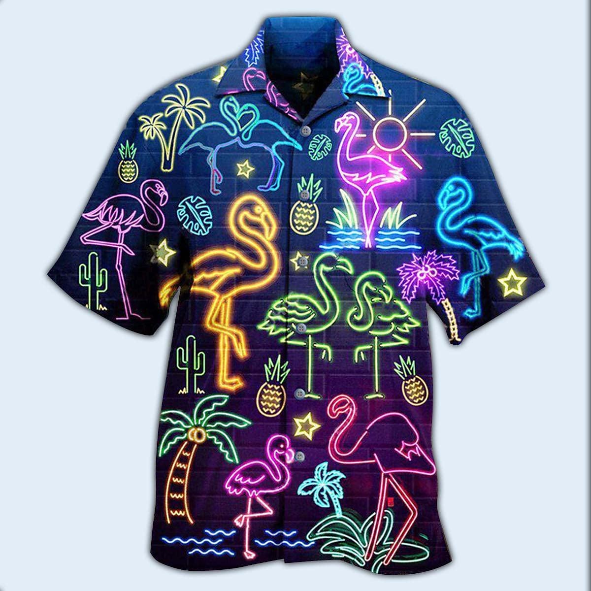 Flamingo Lights Aloha Shirt