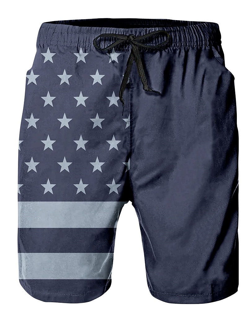 Graphic Prints American Flag Shorts