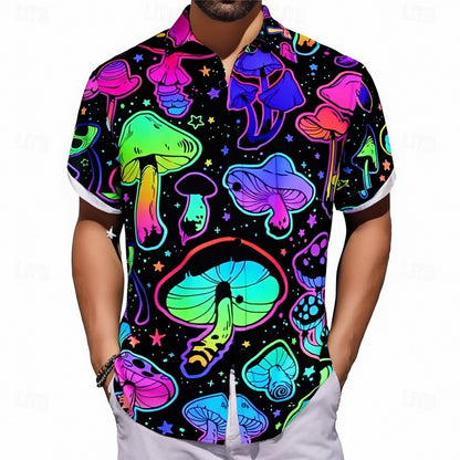 Hippie Casua lMushroom Shirt