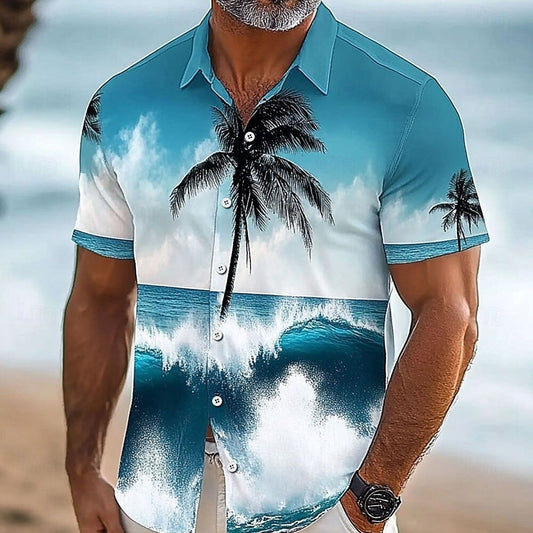 Camisa de manga corta con diseño de árbol de coco