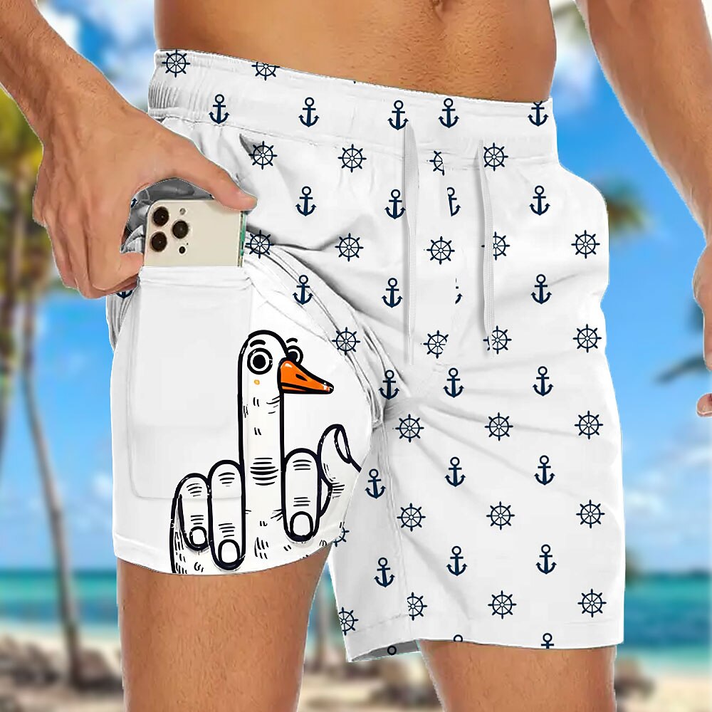 Anchor Funny Duck 2-in-1 Board Shorts