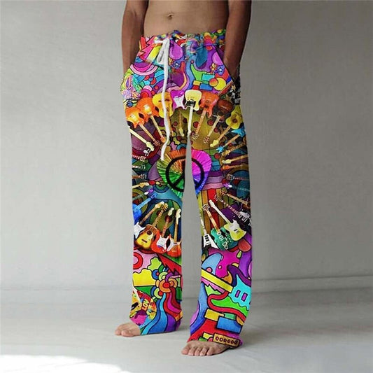 Trousers  Drawstring Summer Beach Pants