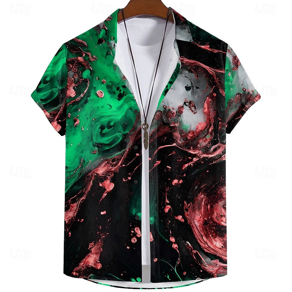 Geometric and Galaxy Design Shirt