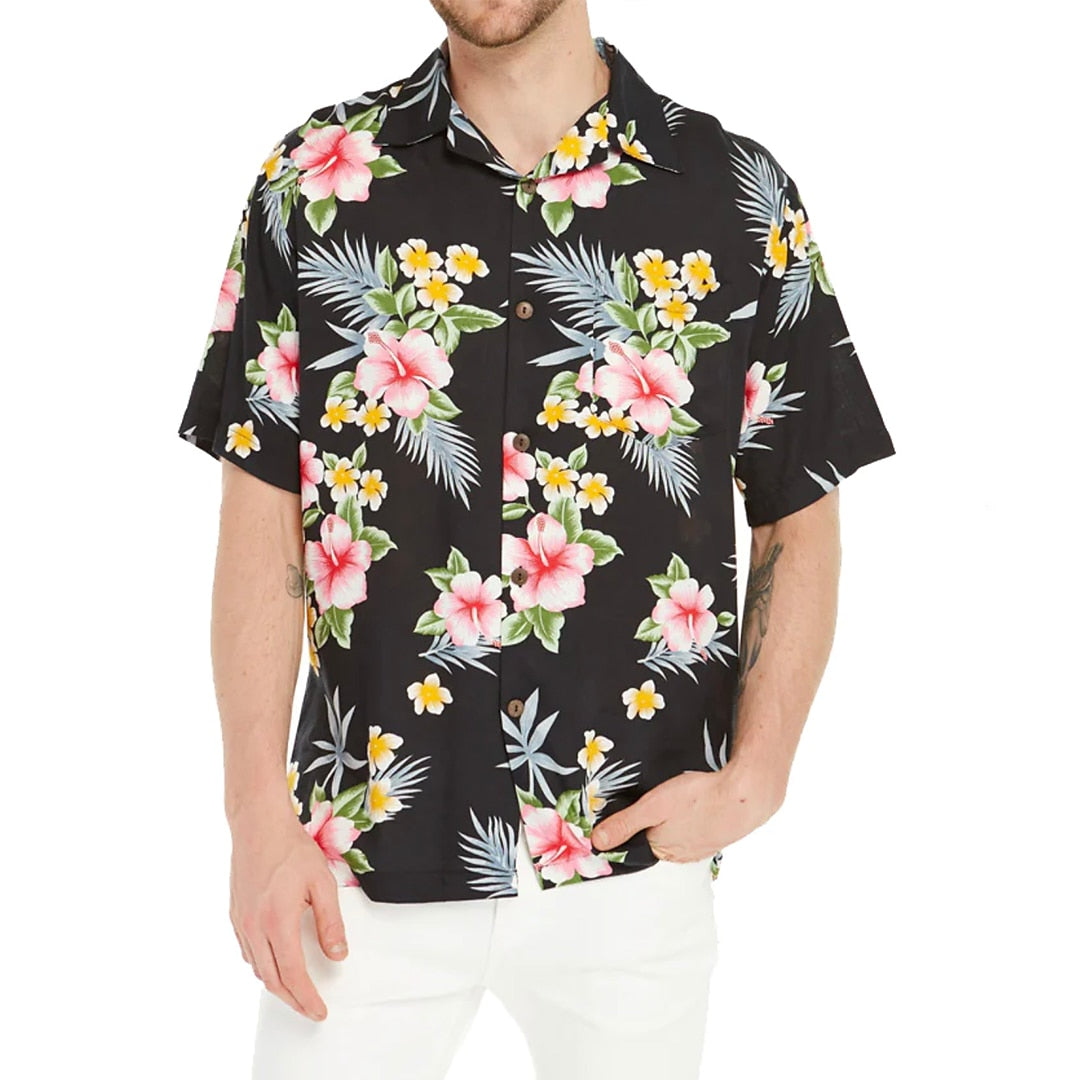 Camisa floral de manga corta deportiva, moda urbana, informal, para vacaciones