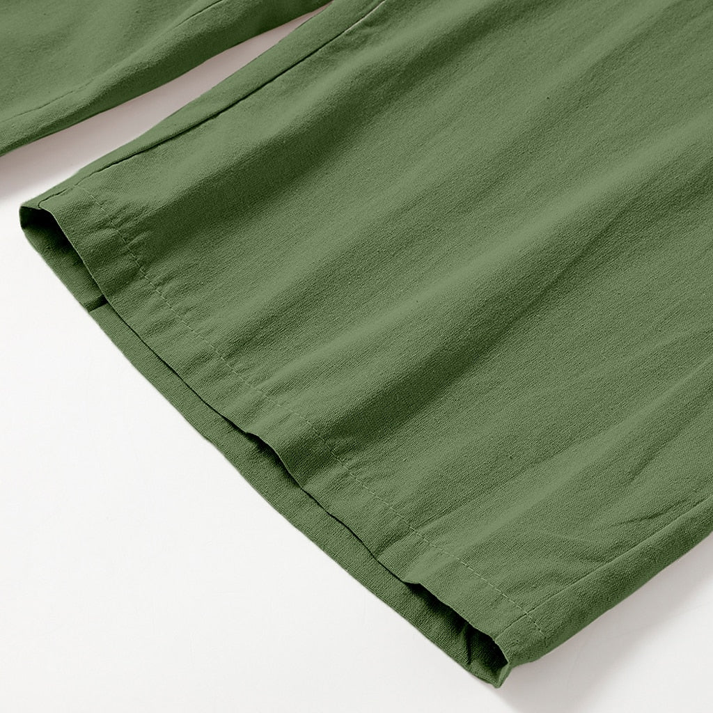 Loose-Fit Linen Drawstring Pants