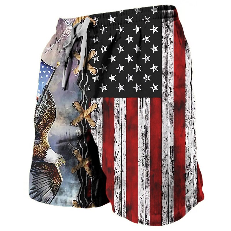 Graphic Eagle American Flag Sweat Shorts