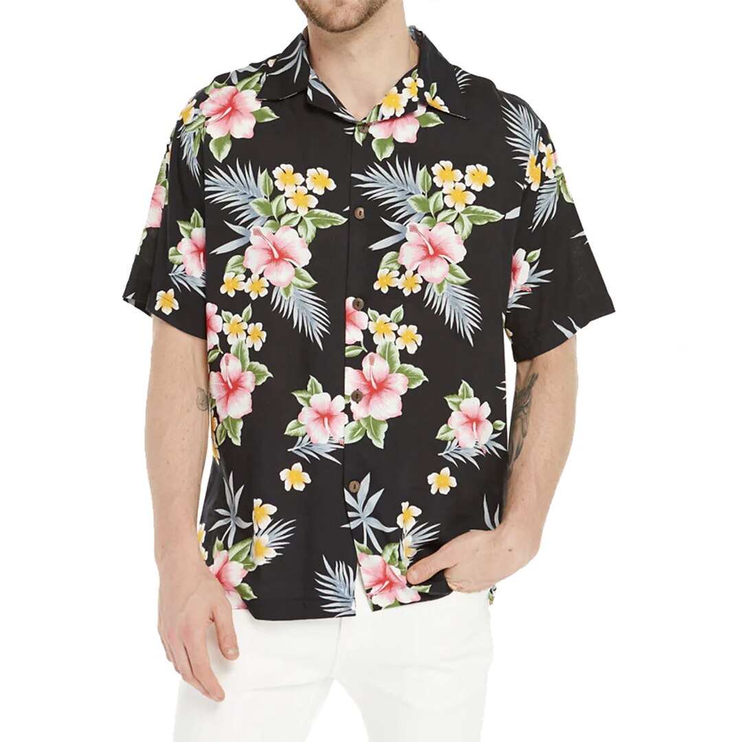 Camisa floral de manga corta deportiva, moda urbana, informal, para vacaciones