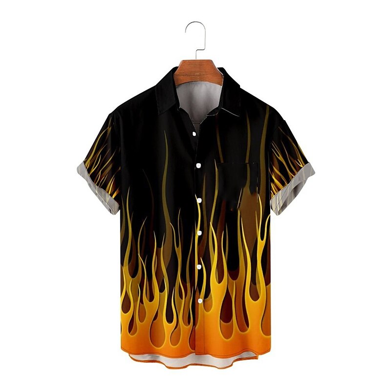 Abstract Daily Wear Flame Shirt