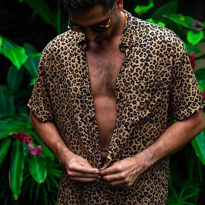 Leopard Print Aloha Shirt