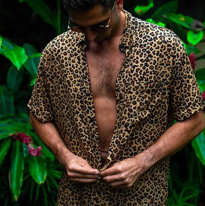 Leopard Print Aloha Shirt