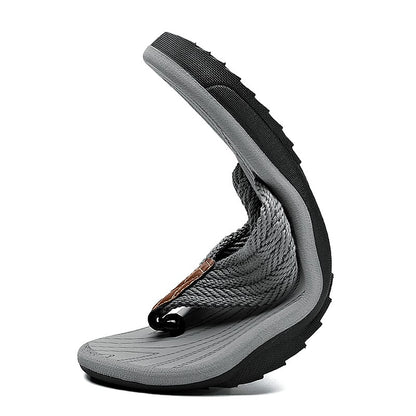 Casual Flip-Flops – Braided Straps & Textured Sole