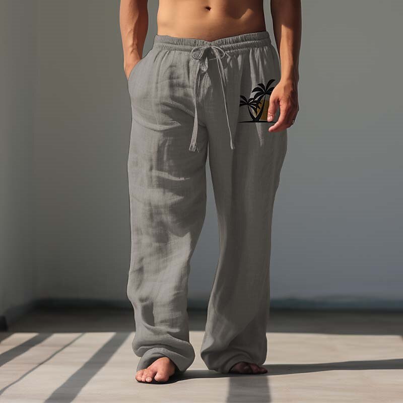 Coconut Tree Hawaiian Cotton Pants