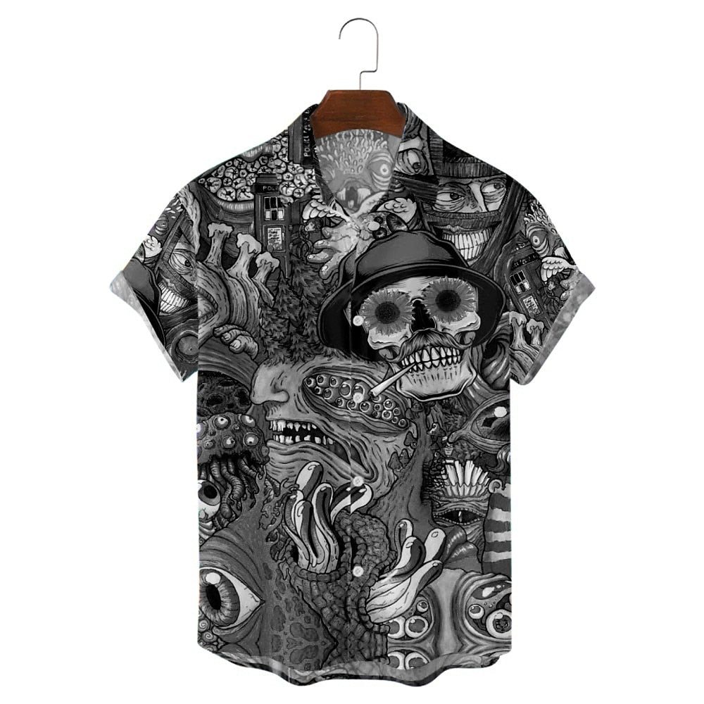 Aloha Graphic Skeleton Shirt