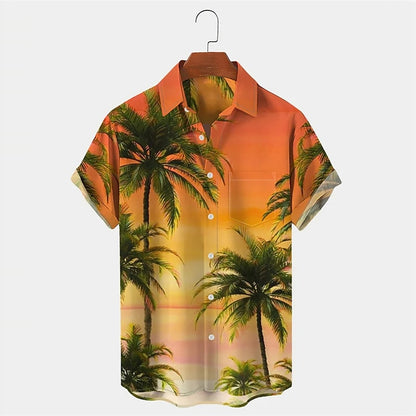 Camiseta con plantas tropicales y palmeras