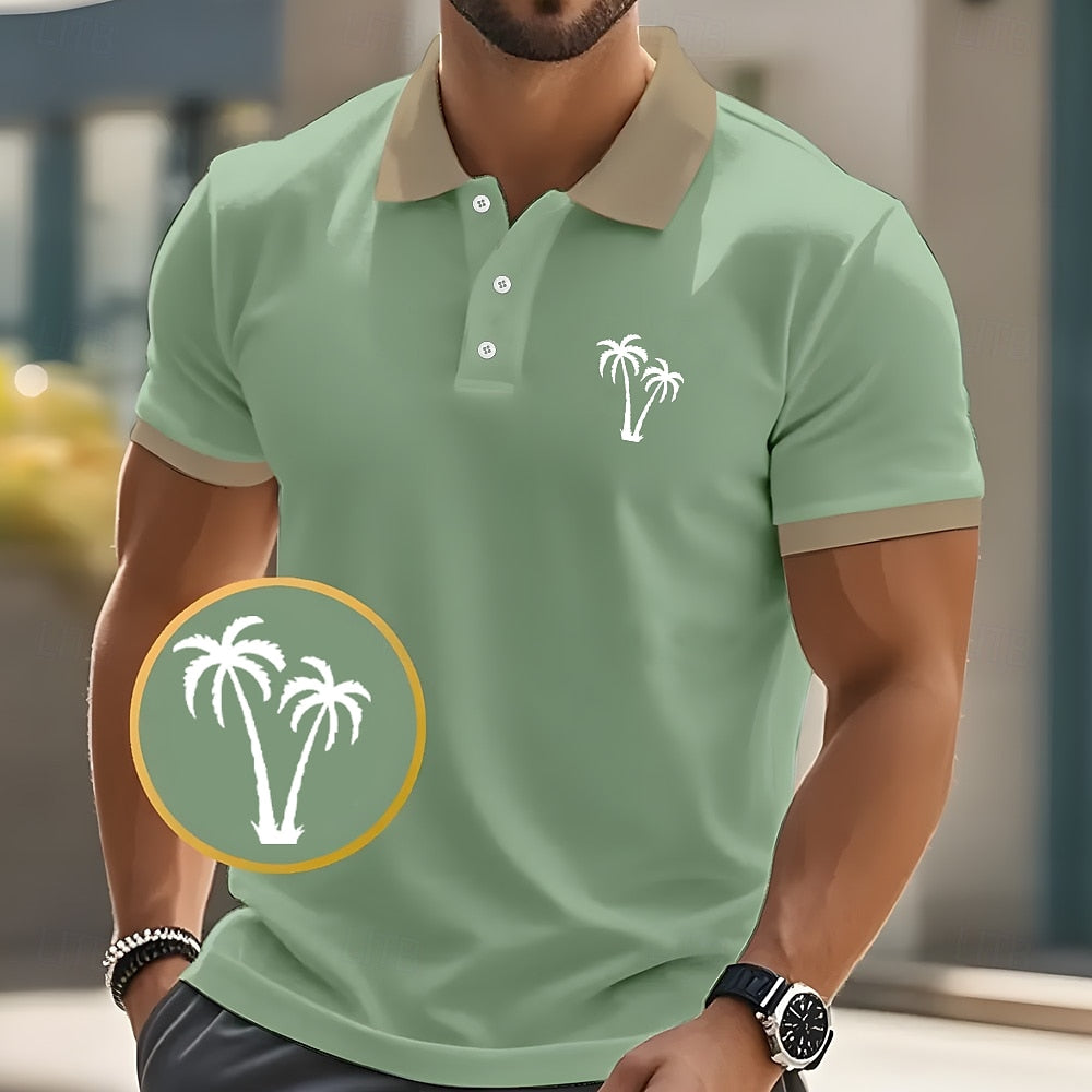 Tropical Palm Polo Shirt Resort Vacation