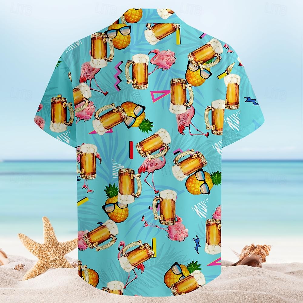 Beer Print Aloha Shirt