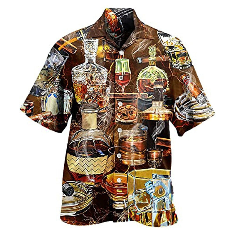 Drink Print Aloha Shirt