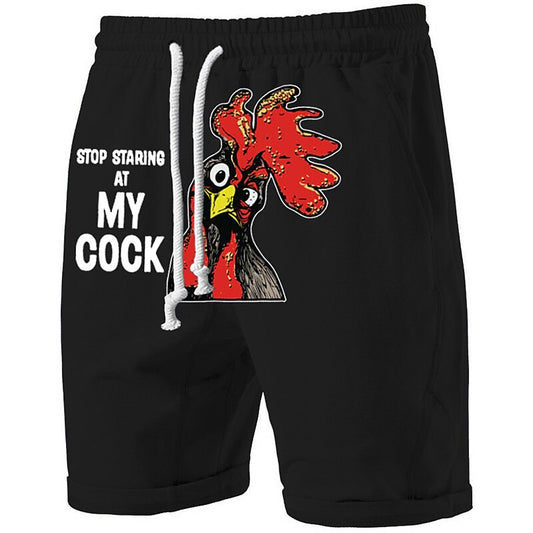 Pantalones cortos deportivos con estampado de pavo y animales