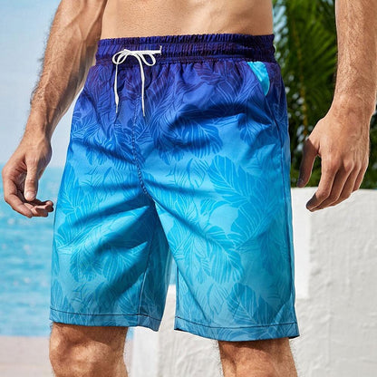 Gradient Graphic Prints Swimming Shorts