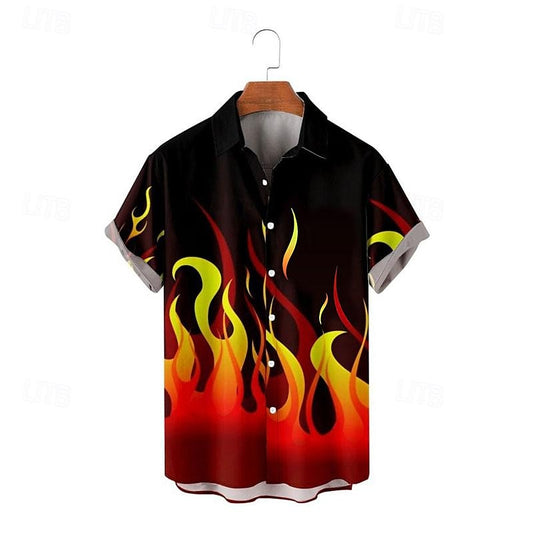 Abstract Daily Wear Flame Shirt