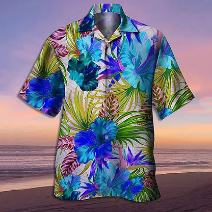 Camisa con luces de flamenco Camisa hawaiana de verano Camisa Aloha