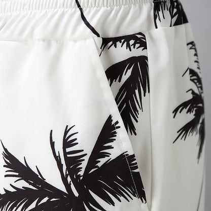 Tropical Leaves Hawaiian Summer Casual Shirt Set