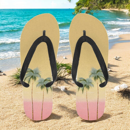 Hawaiian Coconut Tree Pattern Beach Flip Flops
