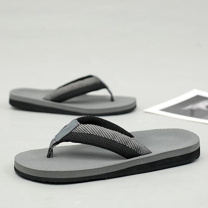 Red Flip-Flops with Black & Gold Stripes
