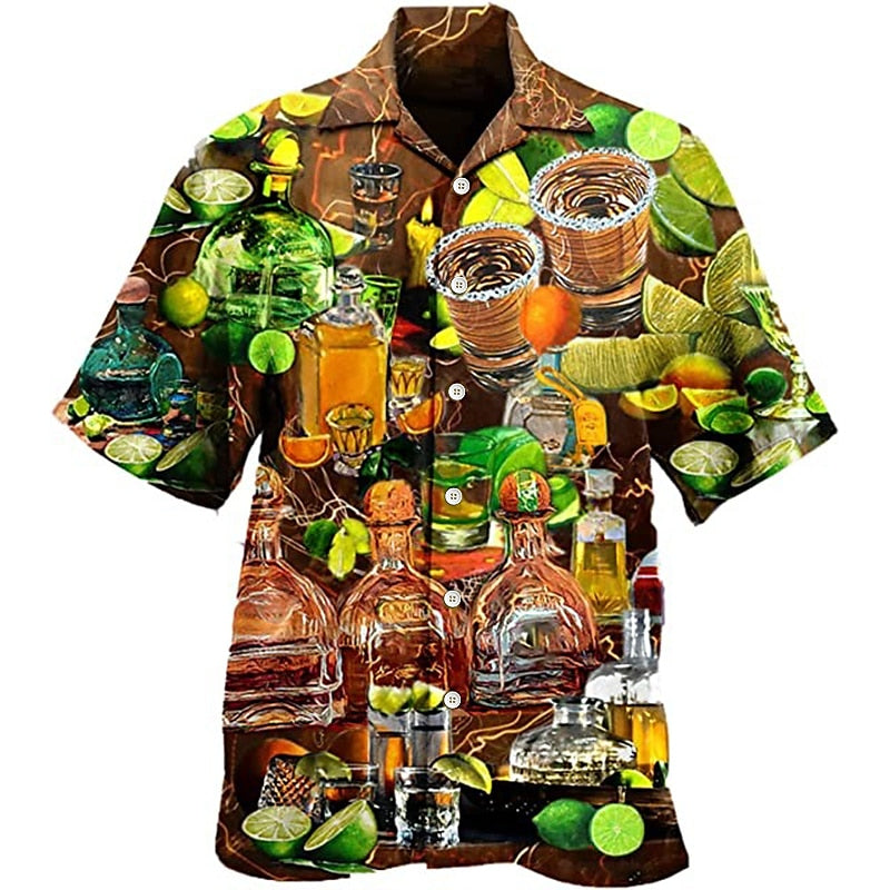 Drink Print Aloha Shirt