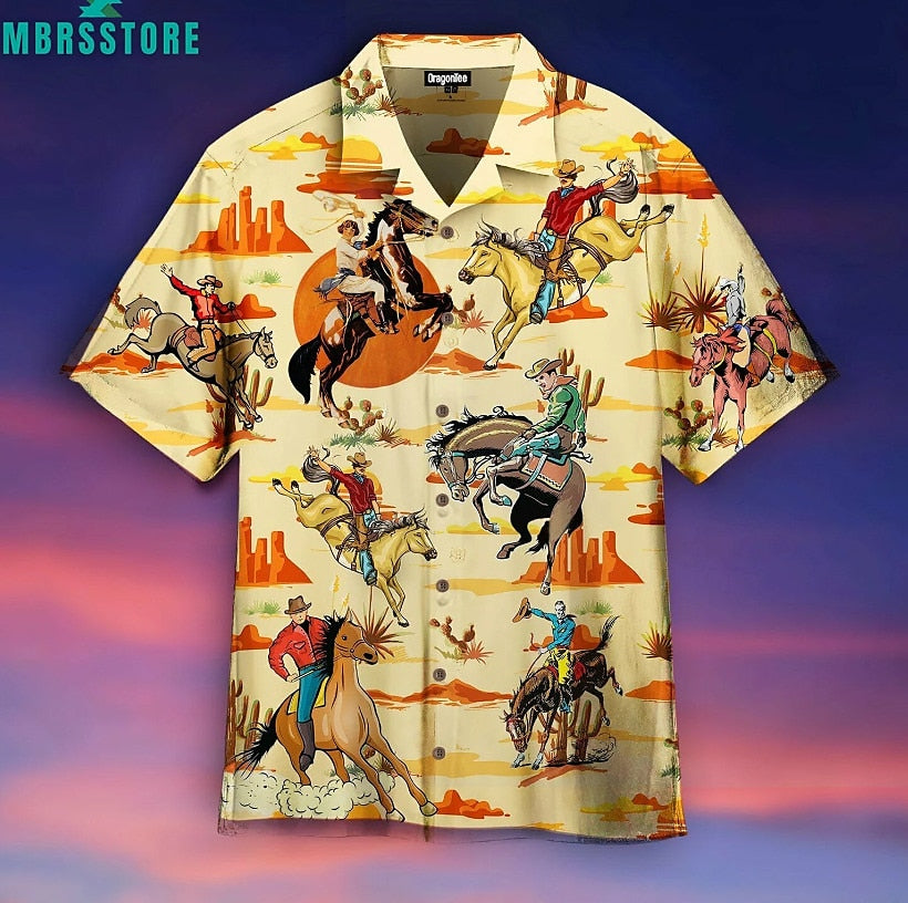 Kentucky Derby Cowboy Aloha Shirt