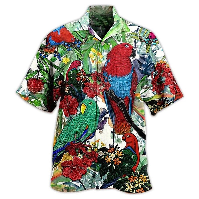 Camisa de notas musicales con instrumentos musicales Camisa hawaiana de verano Camisa abotonada