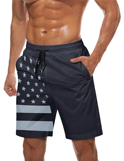 Graphic Prints American Flag Shorts