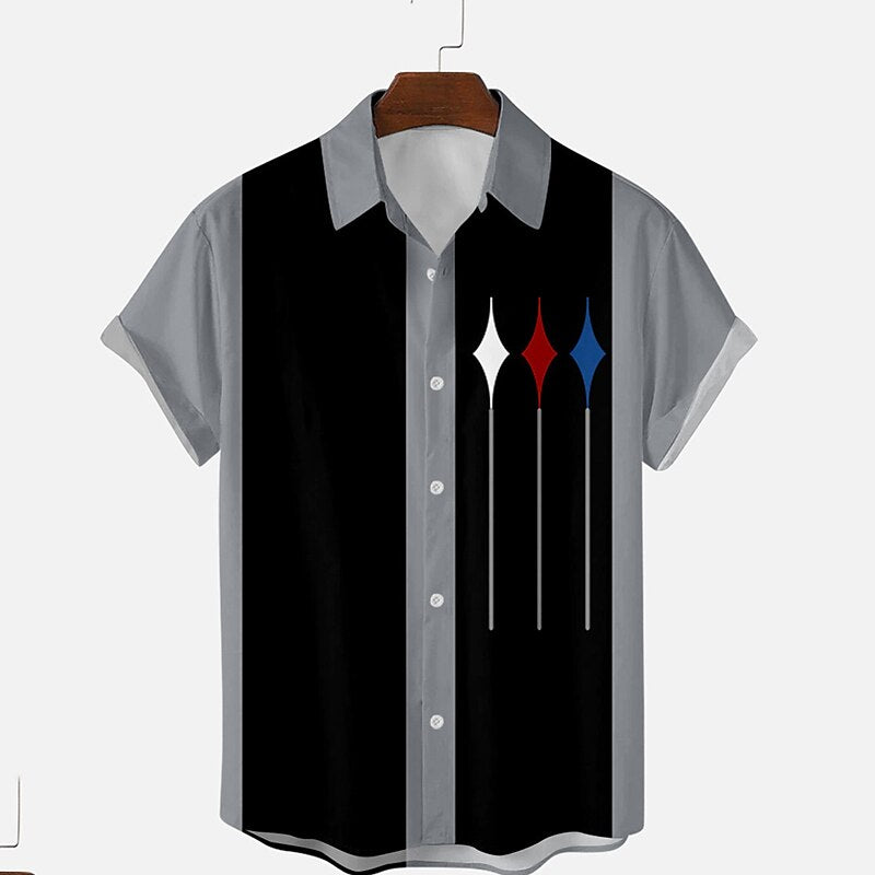 Striped Graphic Poker Shirt