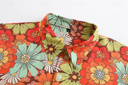 70s Retro Floral Aloha Shirt