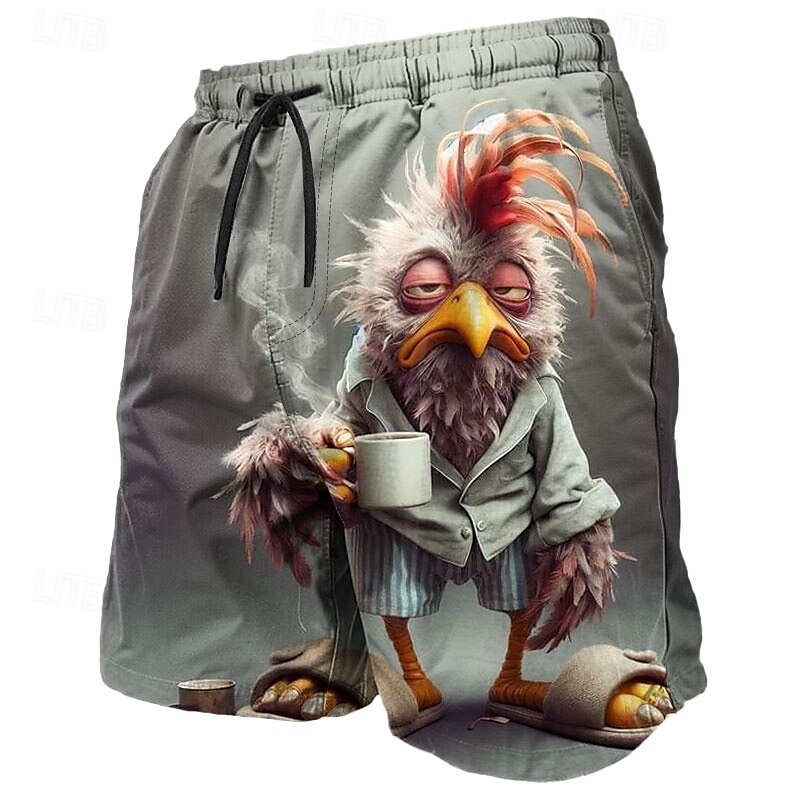 Animal Rabbit Rooster Swimming Shorts