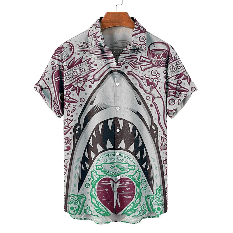 Summer Hawaiian Shark Tropical Shirt