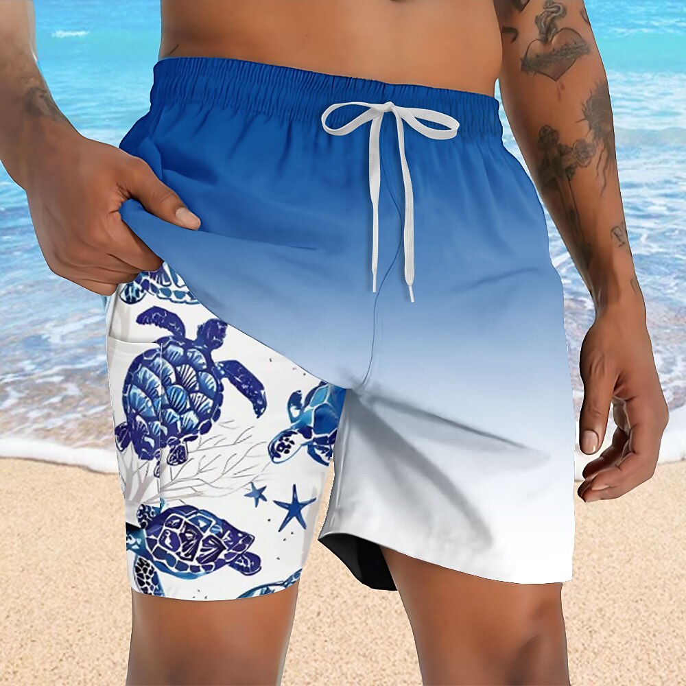 Gradient Turtles 2-in-1 Board Shorts