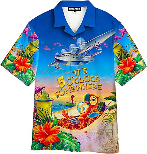 Coconut Tree Drink Print Hawaiian Shirt