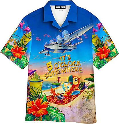 Coconut Tree Drink Print Hawaiian Shirt