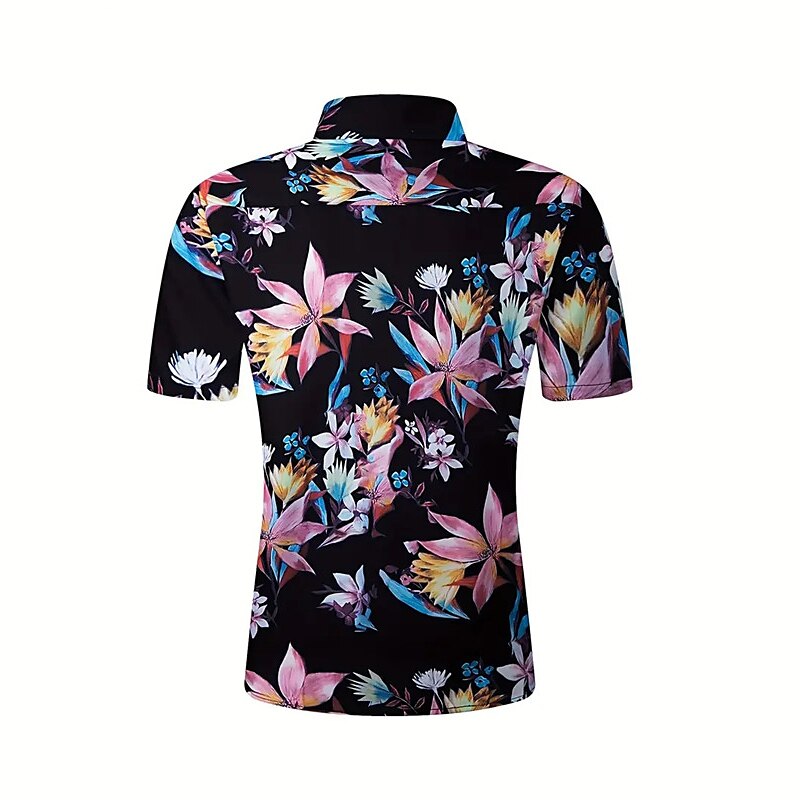 Camisa hawaiana de verano con flores tropicales y flores Camisa hawaiana