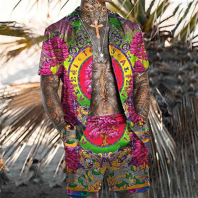 Hawaiian Vacation Print Shirt Set