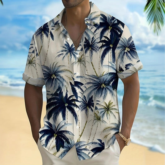 Coconut Tree Print Hawaiian Shirt