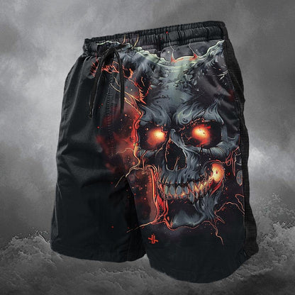 Pantalones deportivos con esqueleto de dragón y calavera