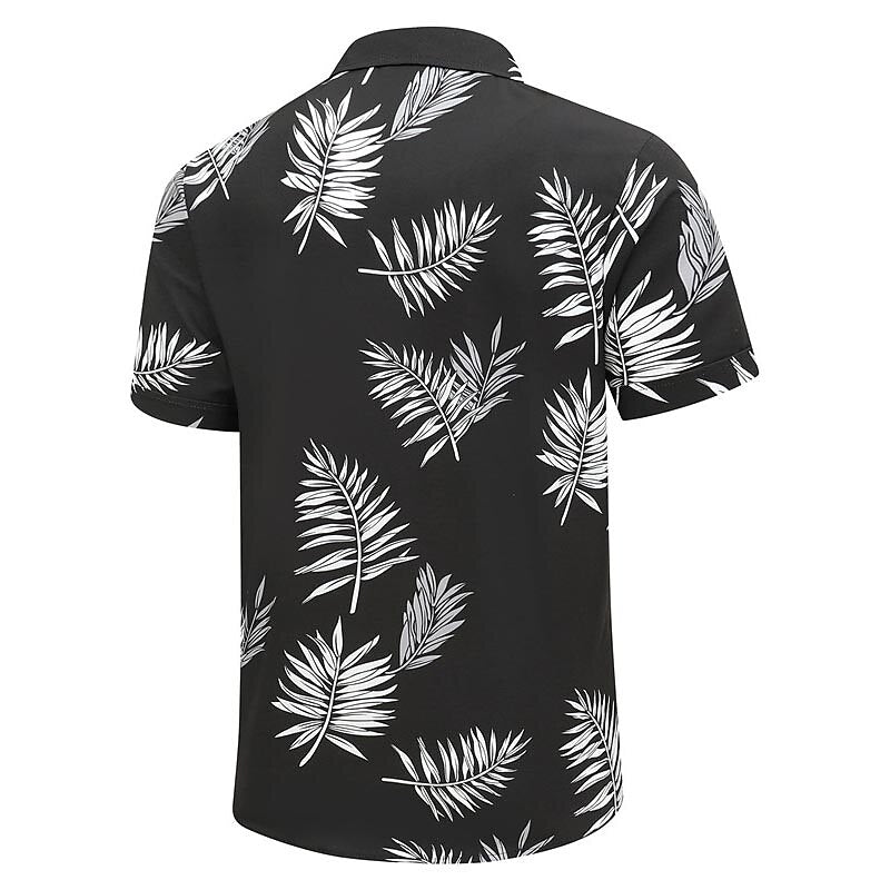 Camisa hawaiana de verano con estampado de árbol de coco y flores