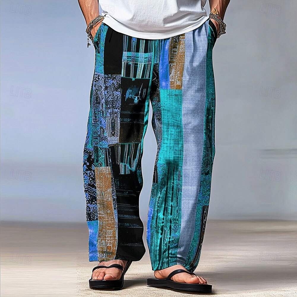 Pantalones de patchwork con bloques de color