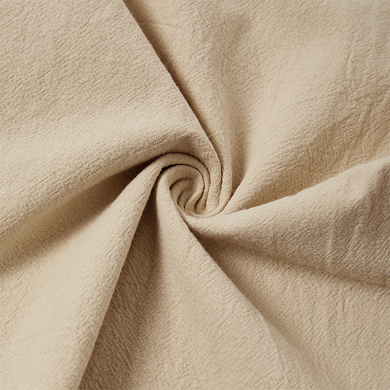 Classic Linen Straight-Leg Drawstring Pants