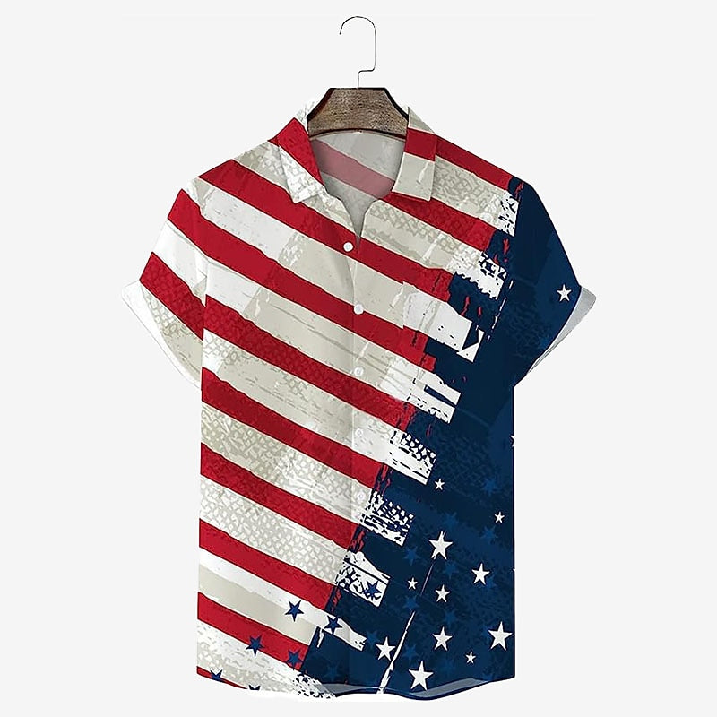 Camiseta con la bandera estadounidense del Día de la Independencia de Estados Unidos